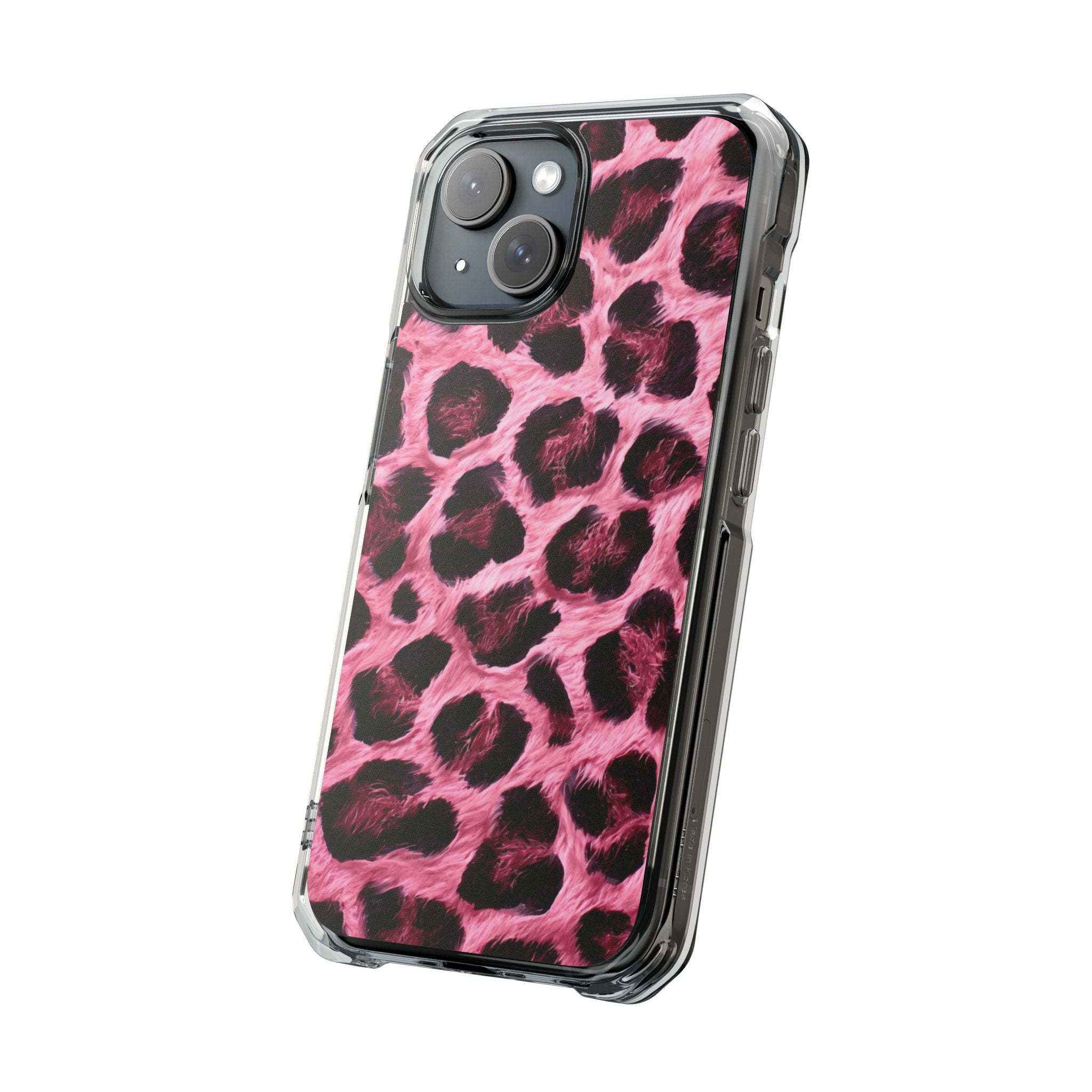 Pink Leopard Magnetic Clear Impact Phone Case