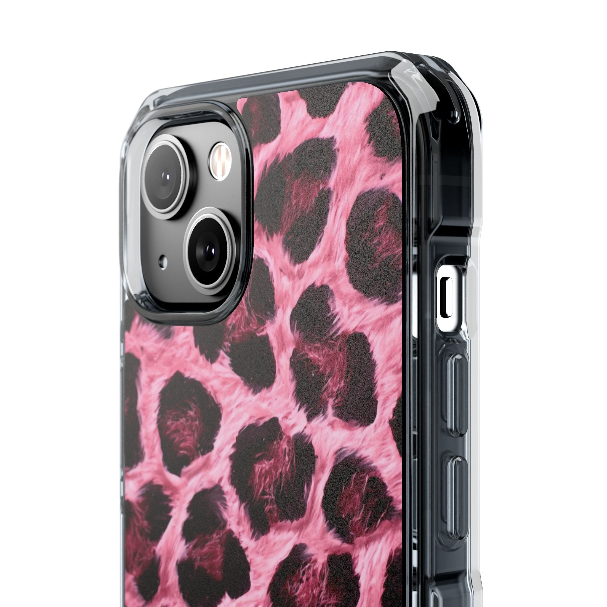 Pink Leopard Magnetic Clear Impact Phone Case